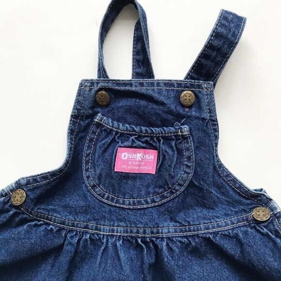 Vintage Oshkosh dark wash denim dress jumper 5T - Picture 2 of 6